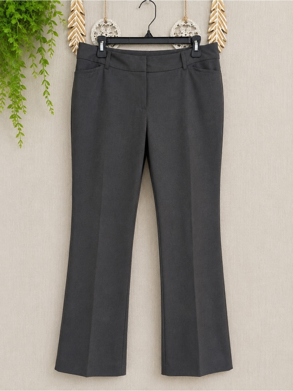 Women’s Charcoal Straight-Leg Trousers